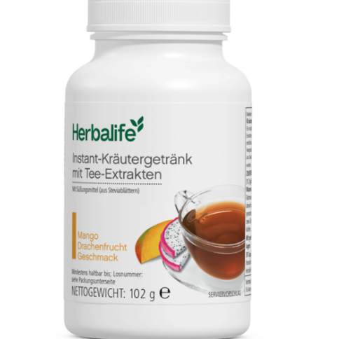 koffeinhaltiges Instant-Kräutergetränk mit Tee-Extrakten